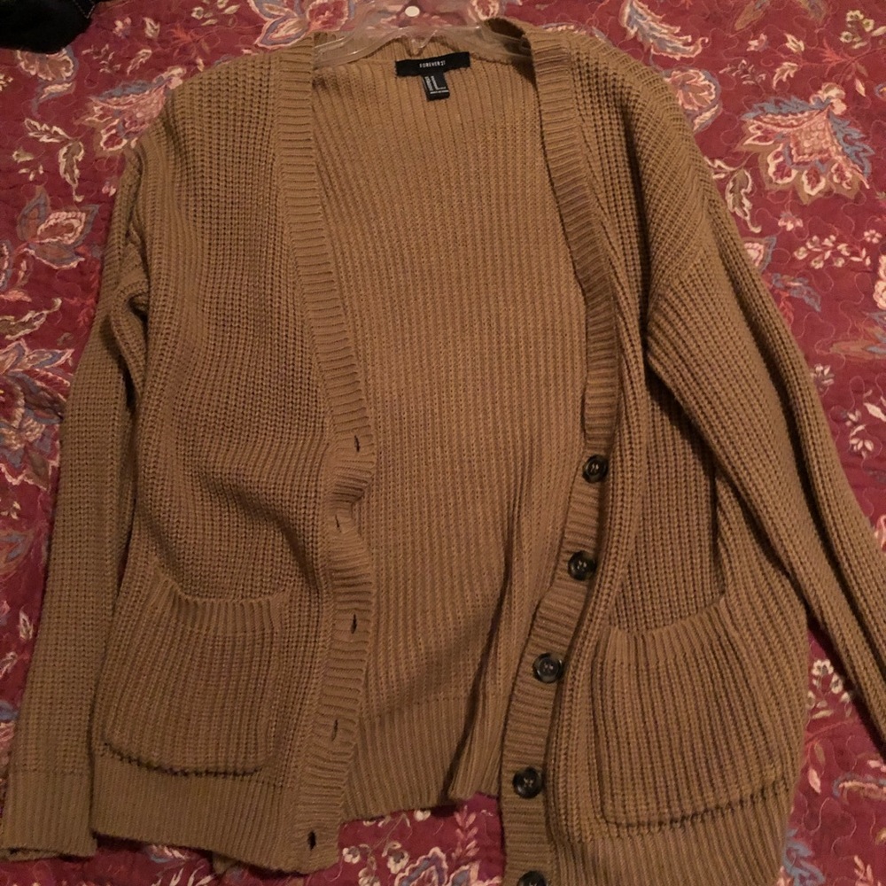 Brown Chunky Knit Cardigan
